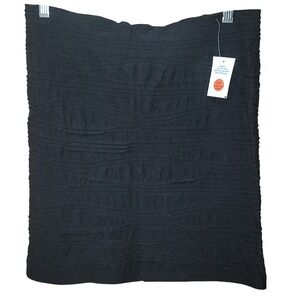 Feathers Women's  Blk Sz 2X/3X Stretchy knit Textured Pencil Mini Skirt Goth Y2K